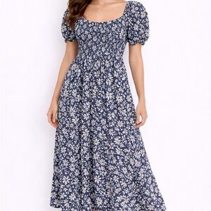 Daisies Blue Midi Dress